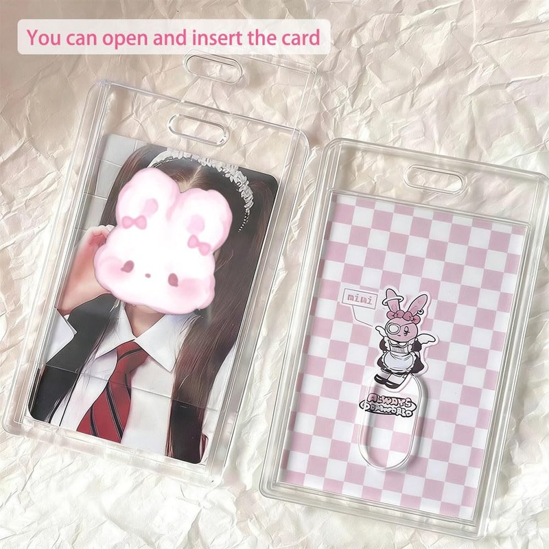 2 PCS Butterfly Photocard Holder - Clear Acrylic ID Badge