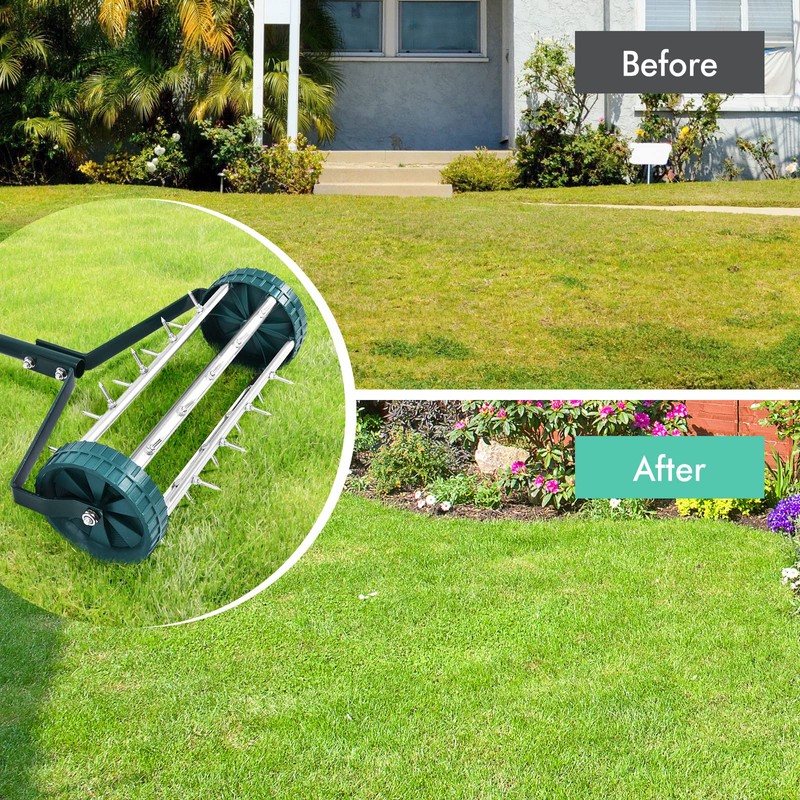 aeratorGT2980 Rolling Lawn Aerator, green