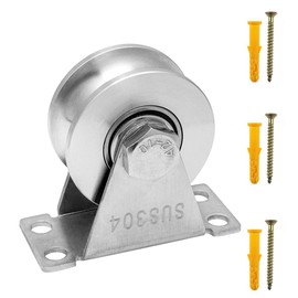 Namvo Pack of 2 Steel U Shaped Pulley Pulleys High Quality Single Pulley with Mute Bearings Groove Pulley for Gym Use