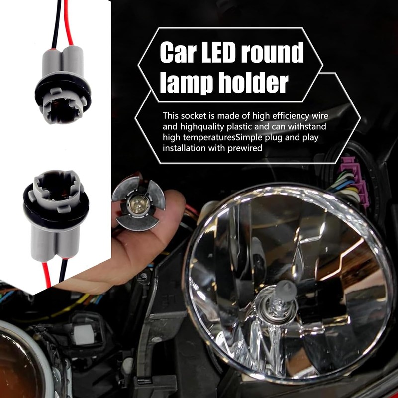 Tesnaao 2 PCS T10 Car Light Bulb Socket Wiring Harness,