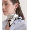 Hallen Halen square line logo silk scarf (SC002_whiteblack)
