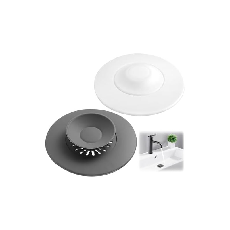 Zykra 2 Tapones de desagüe universales de Silicona, 11,5 cm