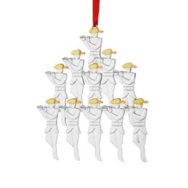 Nambe Twelve Days of Christmas Ornament – Eleven Pipers Piping, Silver and Gold Plated Holiday Tree Decoration with Gold Accents, Collectible Seasonal Keepsake for Christmas Tree, Home Décor or Gift