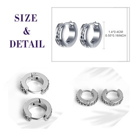 feilok Mens Earrings Silver Stainless Steel Earrings Plugs Screw Studs Earrings Punk Dangle Fashion Earrings Silver Earrings for Men Women