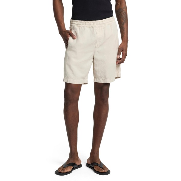 7 for All Mankind Men's Linen Blend Jogger Shorts, Bone,