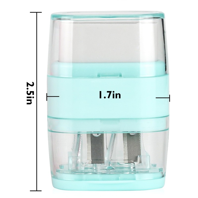 Waremew 1PCS Manual Pencil Sharpener with Eraser, 2 Sharpening Holes