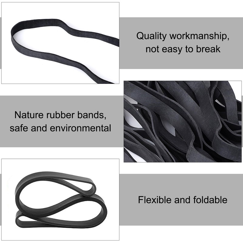 Heavy Duty Rubber Bands 20 Pcs Large Black Thick Elastic