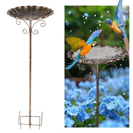 XTDMJ Bird Bath for Garden, 30In high 10In Diameter Vintage Freestanding Birdbaths & Supports, Metal Bird Baths Feeder Bowl for Outdoors Garden Patio Yard Lawn Decor