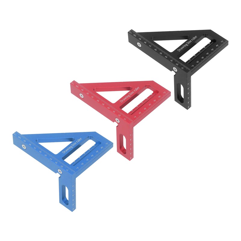 6Pcs 3D Multi Angle Measuring Ruler Aluminum Alloy 45 90