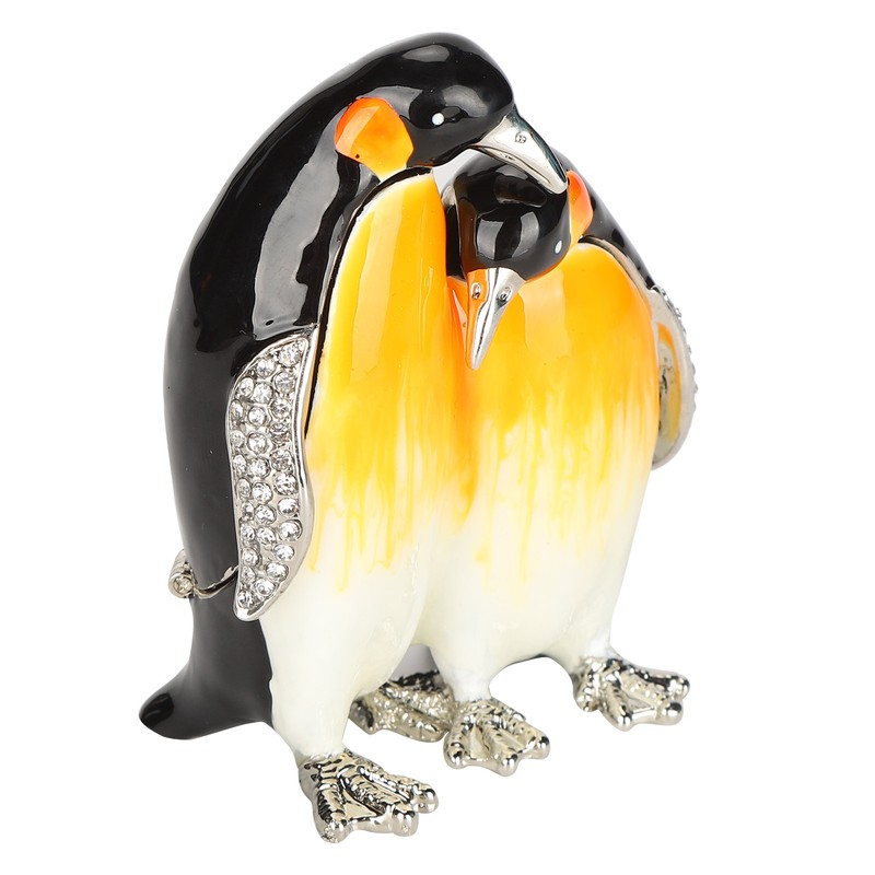 Penguin Couple Ornament Desktop Crafts Collection Decor Penguin Jewellery Storage