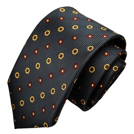 Michi Kolondon MKJ-038 Wrinkle-Resistant Bonding Processing Fabric Lined Volume, Made in Japan Necktie Brand Koshino Small Pattern Silk 100% Unisex Compatible, gray