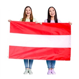 Eurovision Austria Flag Fancy Dress Decoration - Austrian Large Flag with Grommets Approx 5 Ft x 3 Ft - Football, Rugby - Sporting Events, Street Parties, Festivals and Celebrations