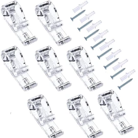 8 Pcs Roller Shade Clear Saftey Chain Retainer and Cord Guide Fixation Hook P Clip, Fixation Hook Bead Chain Tension Device with Screws for Roller Vertical and Roman Shades