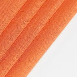L.Z.E - Cortinas transparentes de color naranja quemado de 84 pulgadas de largo para sala de estar, juego de 2 paneles de cortinas y cortinas transparentes con aspecto de lino para recámara, comedor,