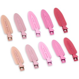 Cptots 10 Pcs Creaseless Hair Clips No Crease Hair Clips No Bend Hair Clips Flat Hair Clips For Styling No Slip Makeup Clips For Women Salon Hairstyle,Gradual Pink Rose Red