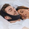 Sleep Chin Strap with Velcro, Black Breathable 10ea