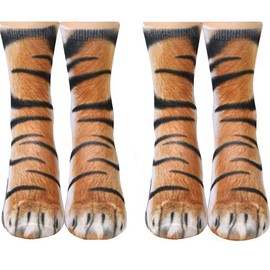 NDLBS - Calcetines divertidos para animales en 3D, regalos de Navidad, para adultos, mujeres, hombres, adolescentes, Y-2pairs Tiger, Talla única