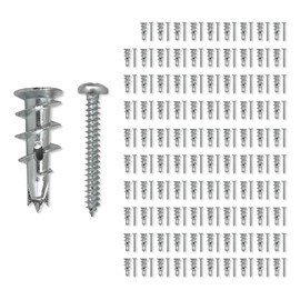 TITAN ANCHORS 200-Pieces Quick Self-Drilling Zinc Metal Drywall Anchors with #8 Screws Kit | Holds 75 Lbs. | 100 Anchors + 100 Screws
