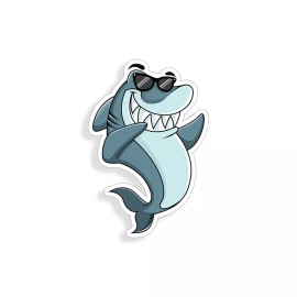 Reel Sticky Dabbing Shark Sticker Dab Cooler Cup Window Bumper Laptop Wall Sign Dance Decal