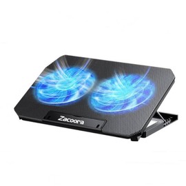 "Powerful Cooling Fan" Laptop Cooling Pad Cooling Bracket Cooling Table with 2 Large Fans 5 Levels Height Adjustable Air Flow Pulley Computer Radiator Low Noise 2 USB Ports Metal Mesh Design Anti-slip