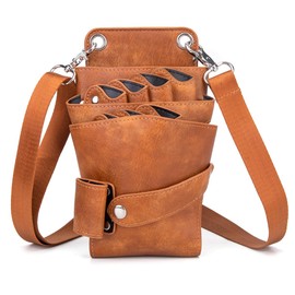Niaoszhex Hairdresser Belt Bag, Scissor Bag, Barber Tool Bag, Hairdresser Salon Cutting Bag, Hairdresser for Hairdressing Salon, Scissors, Comb Storage (LQ-252 Brown)
