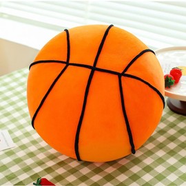 Plush Basketball Cushion Ball Cushion, 22 cm Filled Cushion Soft Sports Ball Interactive Basketball Creative Room Decorations Chair Cushion Sports Toy Gift for Children Girls Boys