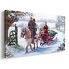 Christmas Wall Art Christmas Sleigh Ride Pictures Print Holiday Canvas