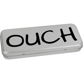 'Ouch' Metal Hinged Stationery Tin / Storage Box (TT00197659)
