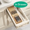 Knife Drawer Organizer Insert, Bamboo Wood Knife Holder, Knife Block