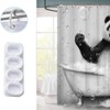 KREATIVE ARTS Black and White Panda Shower Curtain Funny Animal