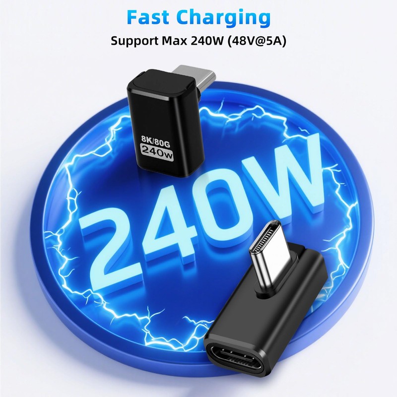 Puiseno Pack of 2 USB-C Adapters, Supports Thunderbolt 5, 240