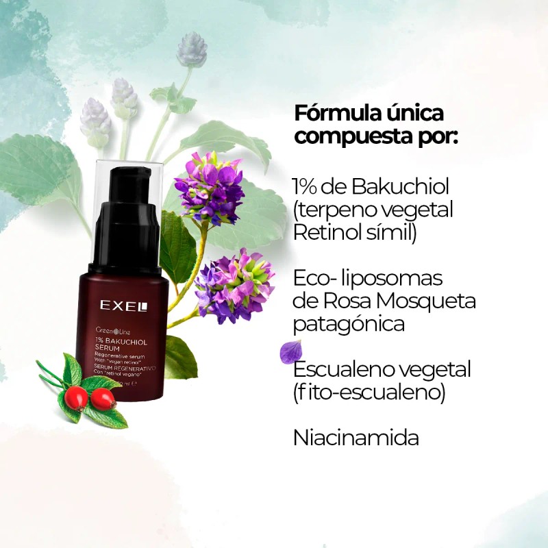 Serum Facial Exel Green Line Regenerativo Con Retinol Vegano Todo