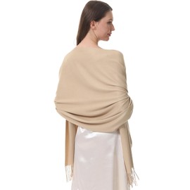 lifwimner Pashmina Shawls and Wraps for Evening Dresses Women's Warm Scarf Bridesmaid Wedding Bridal Gifts Large Winter Scarves (Beige)