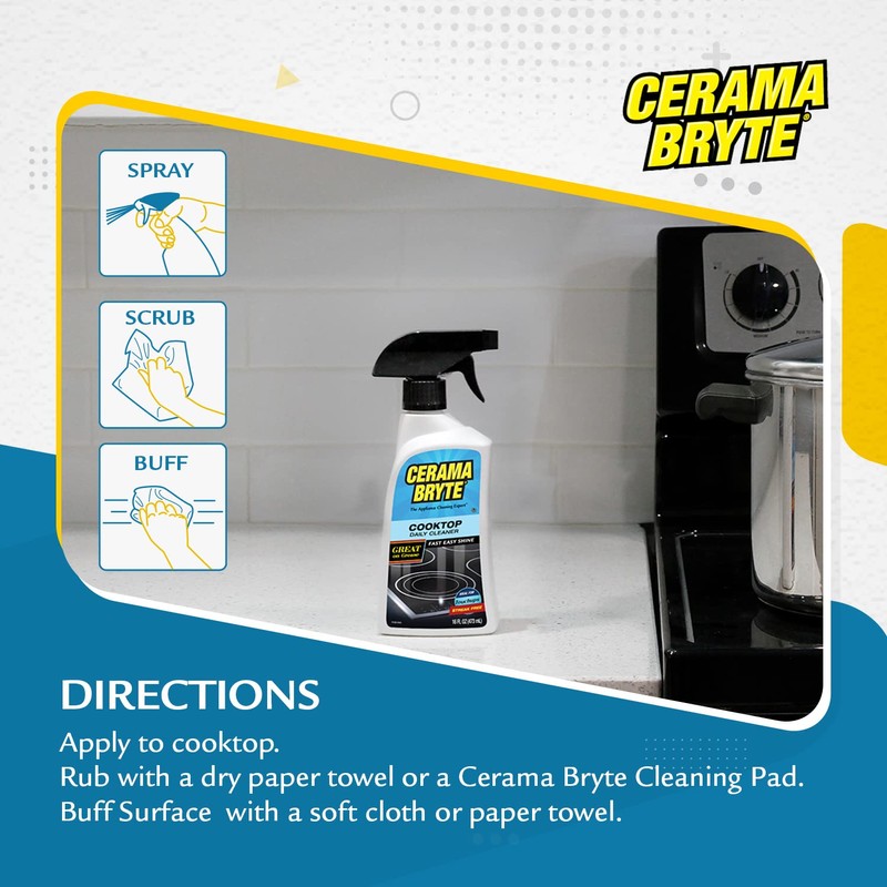 Cerama Bryte Heavy-Duty + Daily Spray Stove Top and Cooktop