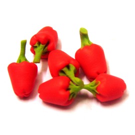 Tumdee Miniatures Dolls House Miniature Set of 6 Red Peppers Miniature Accessory
