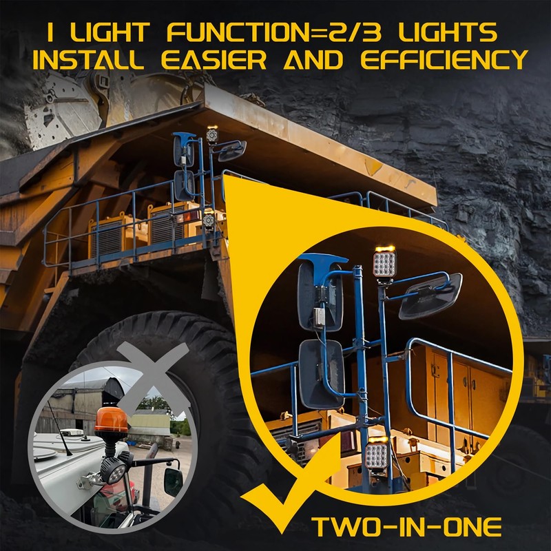 Adzoon 4 inch Strobe Lights for Trucks, Amber Warning Flashing