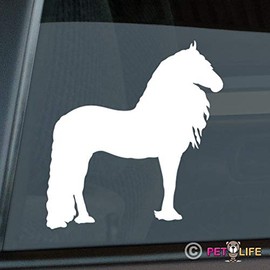 Mister Petlife Friesian Sticker Vinyl Auto Window Ver 2 Horse Belgian Black White 4.29" x 4.57"