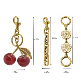 Unistybag Purse Extender Chain Vintage Bag Extender Chains Cherry Bag Charms Handbag Strap Replacement Chain for Women Handbag (3PCS)