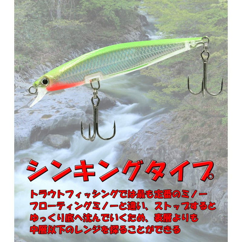 Blue Ocean Fishing Lures Set, Sinking Minnow, 3.0 inches (75