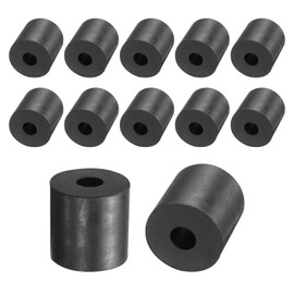QUARKZMAN Pack of 12 Rubber Washers Rubber Spacer 30 mm Outer Diameter 10 mm Inner Diameter 30 mm Thick Rubber Spacer Round Spacer Sleeves for Home Car Accessories Black