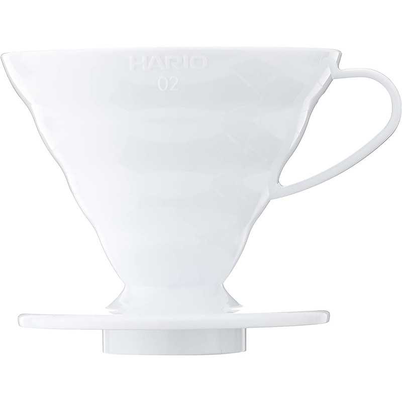 Hario VD-02W 1-Piece Plastic Coffee Plastic Dripper, White