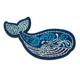 Whale Animal Iron-On Patch Applique Iron-On Patch 7.0 x 3.5 cm