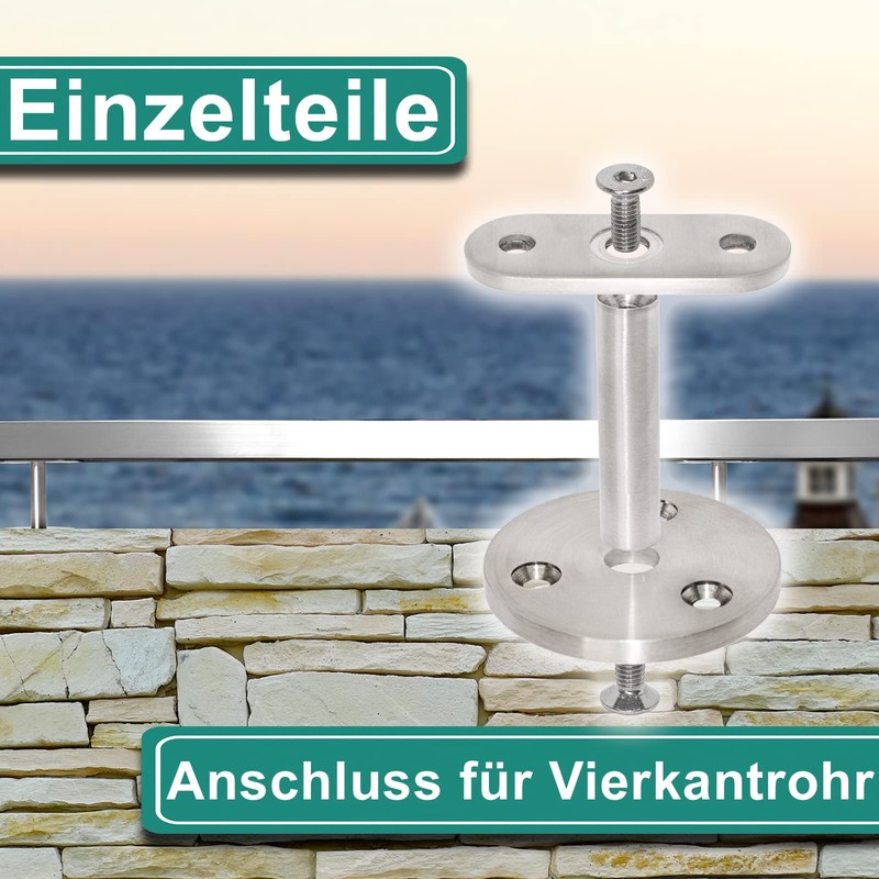PRIOstahl Handrail Holder Handrail Support Wall Bracket Handrail Support -