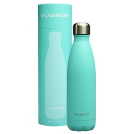Termo de Acero Inoxidable | Botella de Agua. Hasta 24 Hrs Frío & 18 Caliente (Turquoise 500 ml)
