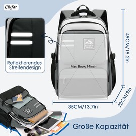 Clufar Backpack Men's Travel Causal School Backpack Teenager 16.3 Inch Laptop School Bag Boys Lightweight School Bag Waterproof Daypack for College School Work, Green