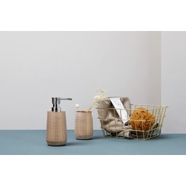 WENKO Viana Glamorous Storage Basket for Bathrooms, Guest Toilet and Home, Gold, 18 x 25 x 12 cm