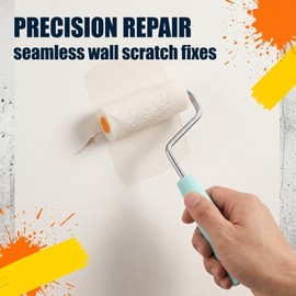 GWEOR Set 11 Pezzi Rullo per Pittura con 10 Ricambi in Spugna (6x 10cm + 4x 5cm) e Manico Universale, Mini Rullino per Pittura Professionale, Ideale per Vernice, Smalto e Fai da Te su Pareti Lisce