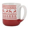 10 Strawberry Street Embossed Reindeer Mug, Set of 4 (Red),