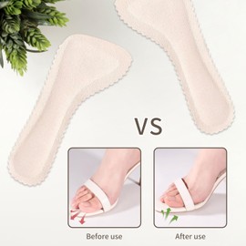 2 Pairs High Heel Pads, Anti Slip Sweat Absorbent,High Heel Cushion Inserts Pads, Breathable And Sweat-Absorbent Insoles for high-heeled sandal，Pink (Apricot color)