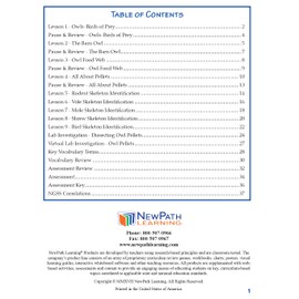 NewPath Learning-14-6715 Owls and Owl Pellet Dissection Resource Guide - Self-Directed Readings, Illustrated Explanations